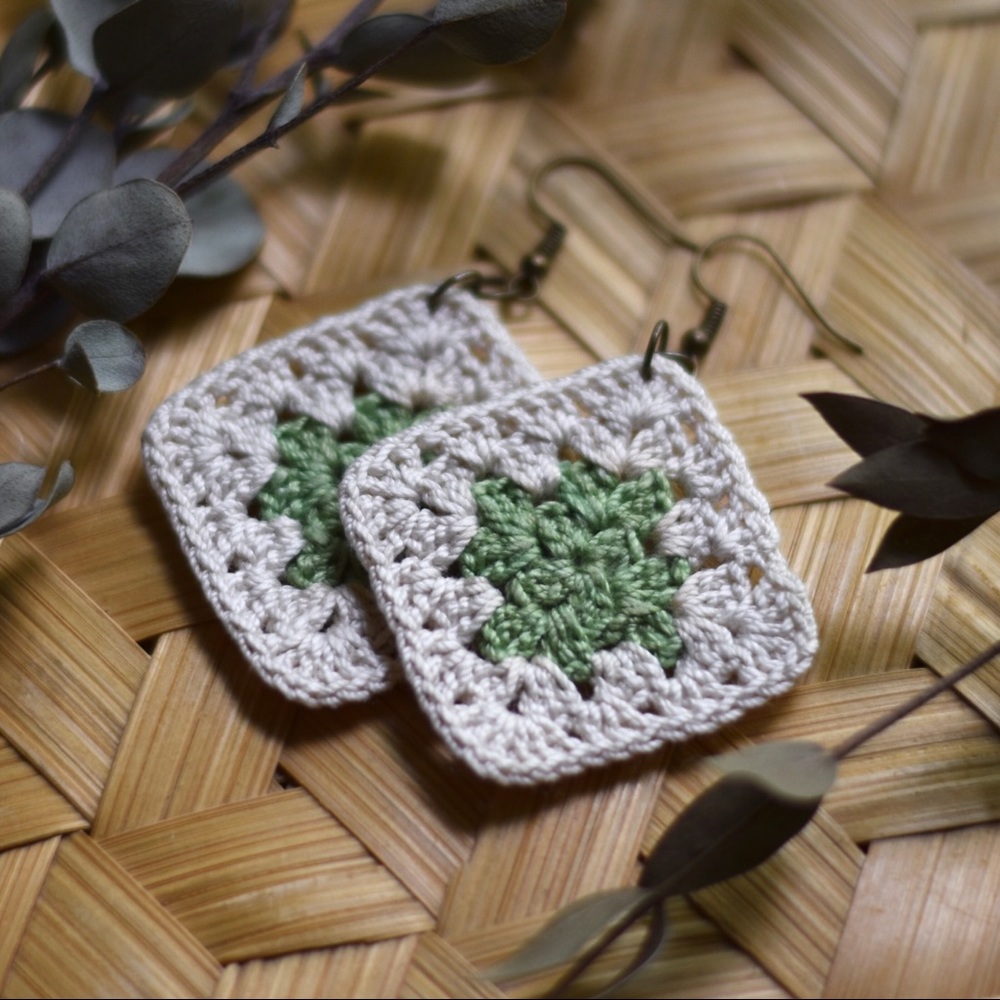 Crochet Boho Earrings - Picture 2 of 4